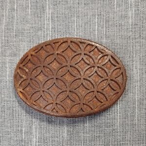Foster Weld Belt Buckle Rust Rusted Rusty Oxidized Brown Metal Flower Of Life